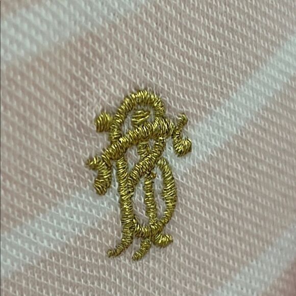 Tory Burch Light Pink Striped Polo Shirt Logo Buttons - Picture 4 of 7